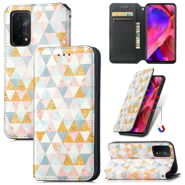 For OPPO A54 5G Colorful Magnetic Horizontal Flip PU Leather Case with Holder & Card Slot & Wallet
