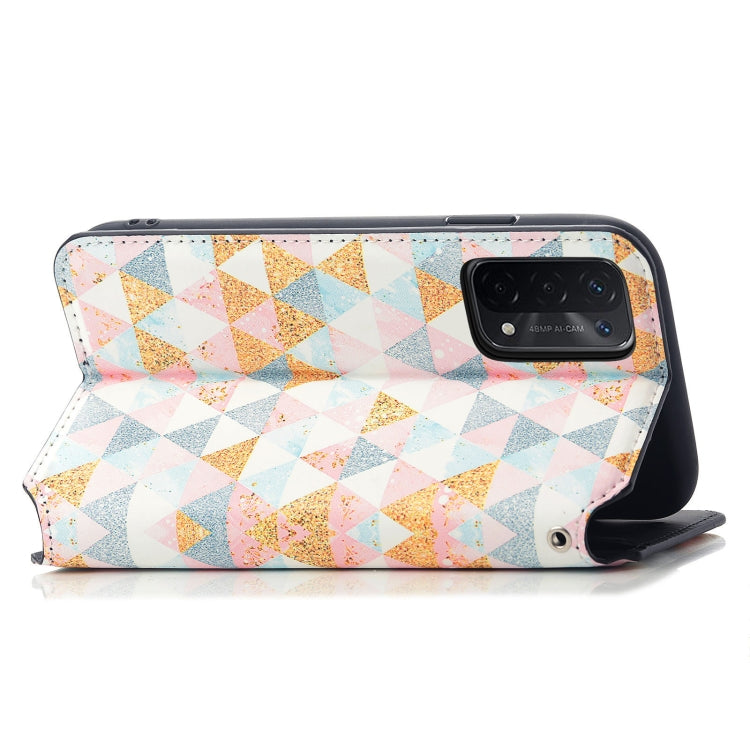 For OPPO A54 5G Colorful Magnetic Horizontal Flip PU Leather Case with Holder & Card Slot & Wallet