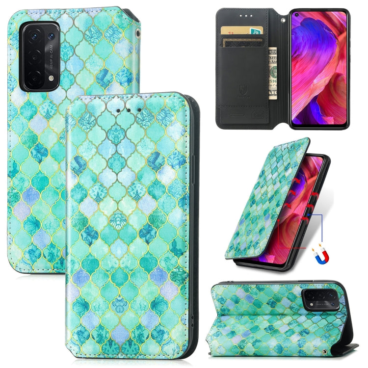 For OPPO A54 5G Colorful Magnetic Horizontal Flip PU Leather Case with Holder & Card Slot & Wallet