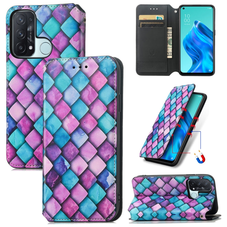 For OPPO Reno 5A Colorful Magnetic Horizontal Flip PU Leather Case with Holder & Card Slot & Wallet