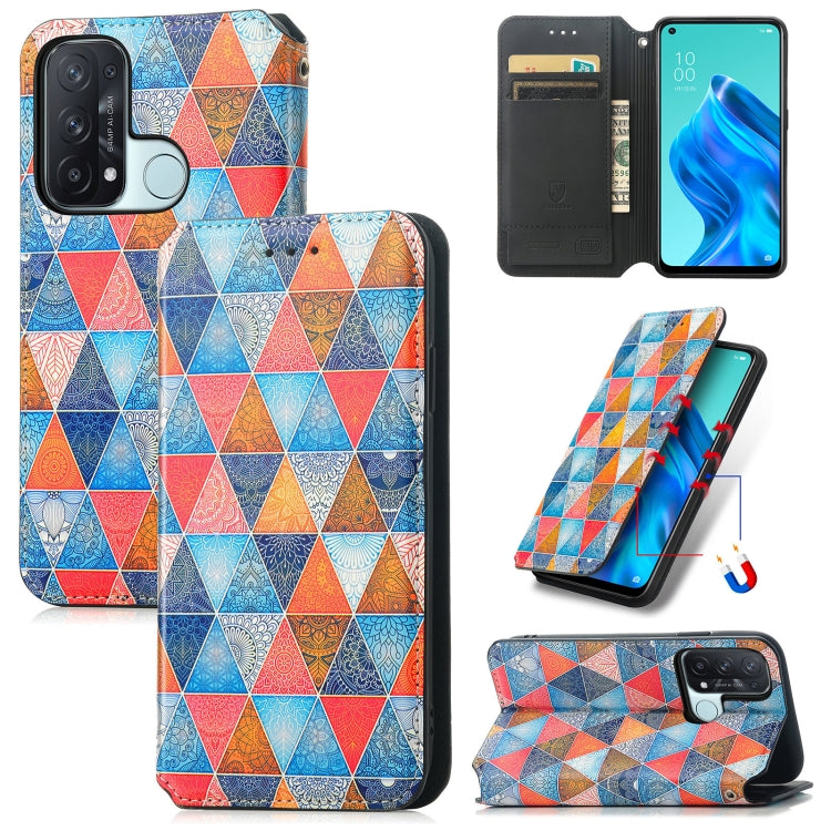 For OPPO Reno 5A Colorful Magnetic Horizontal Flip PU Leather Case with Holder & Card Slot & Wallet