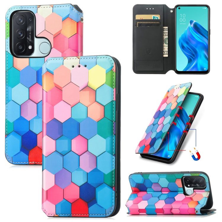 For OPPO Reno 5A Colorful Magnetic Horizontal Flip PU Leather Case with Holder & Card Slot & Wallet