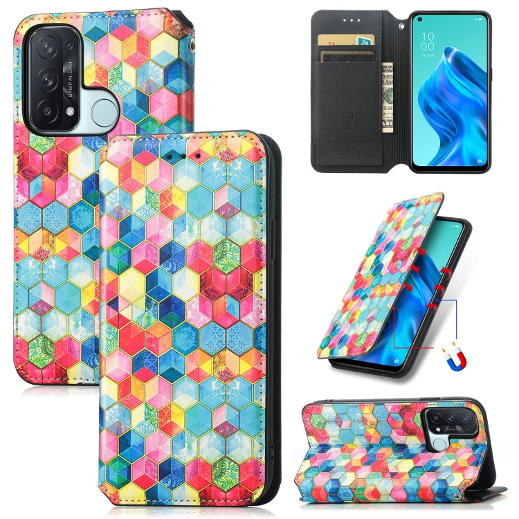 For OPPO Reno 5A Colorful Magnetic Horizontal Flip PU Leather Case with Holder & Card Slot & Wallet