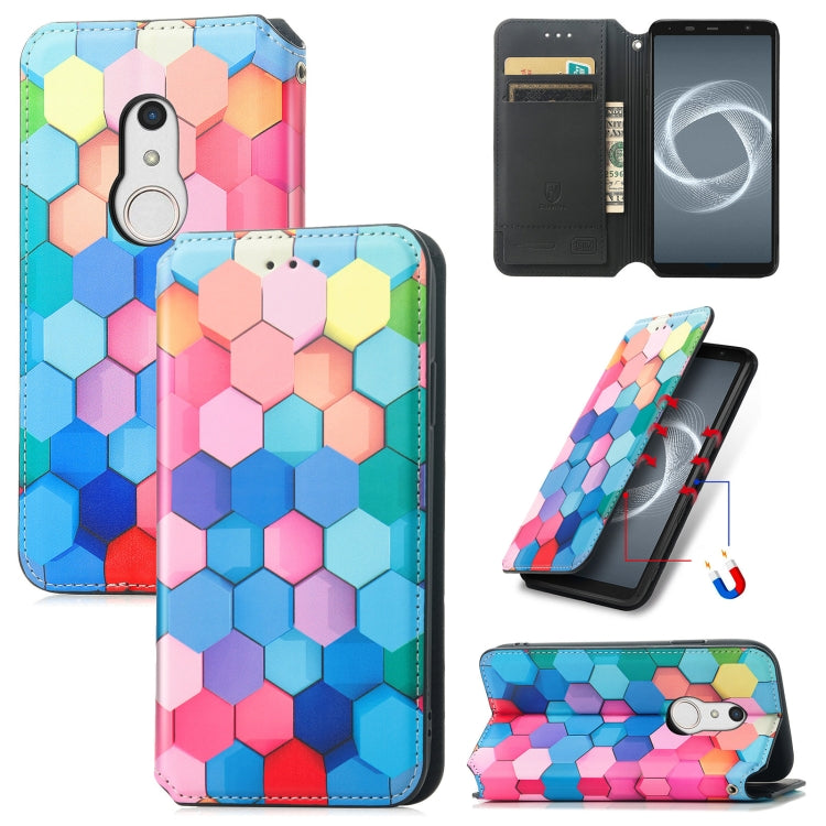 For Fujitsu Arrows BZ02/Be4 Plus/F-41B Colorful Magnetic Horizontal Flip PU Leather Case with Holder & Card Slot & Wallet