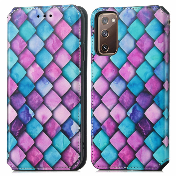 For Samsung Galaxy S20 FE Colorful Magnetic Horizontal Flip PU Leather Case with Holder & Card Slot & Wallet