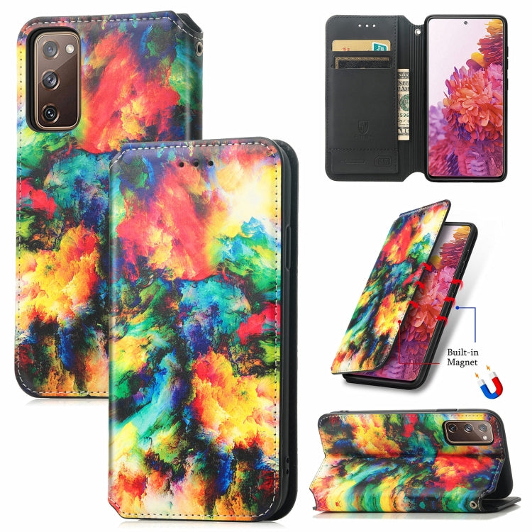 For Samsung Galaxy S20 FE Colorful Magnetic Horizontal Flip PU Leather Case with Holder & Card Slot & Wallet