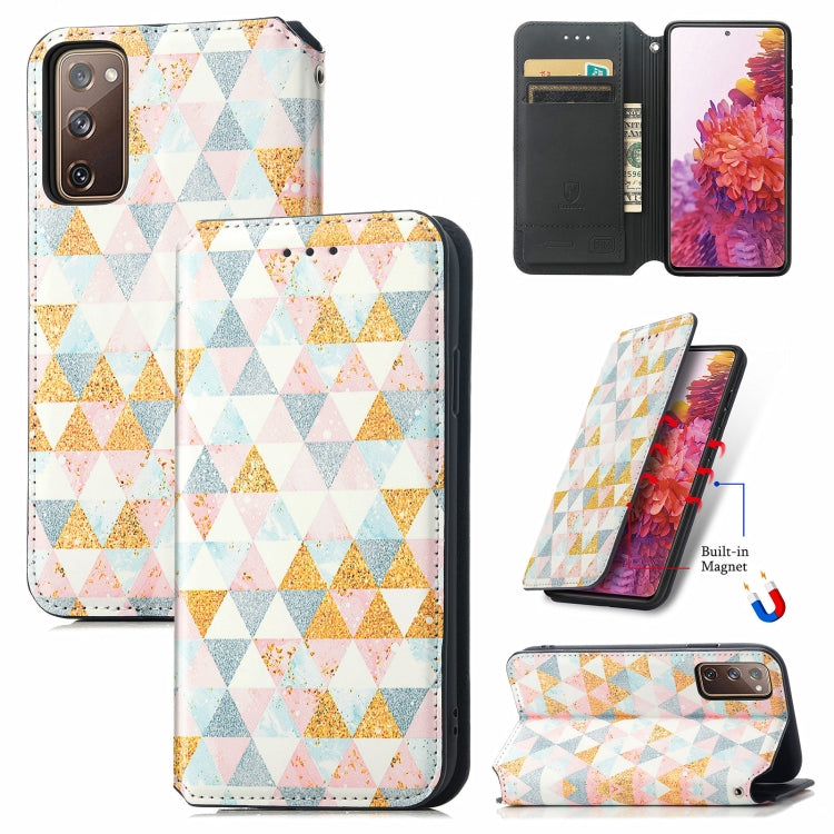 For Samsung Galaxy S20 FE Colorful Magnetic Horizontal Flip PU Leather Case with Holder & Card Slot & Wallet