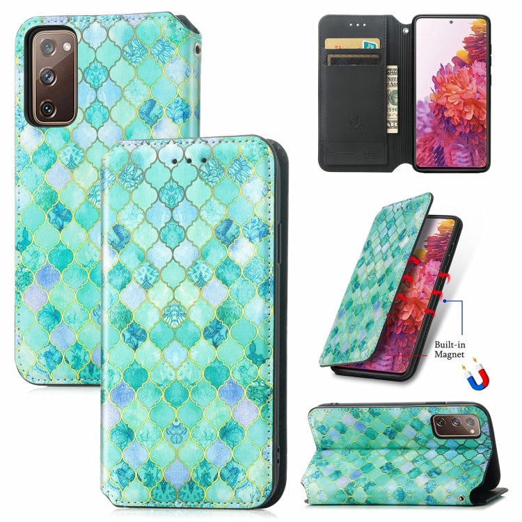 For Samsung Galaxy S20 FE Colorful Magnetic Horizontal Flip PU Leather Case with Holder & Card Slot & Wallet