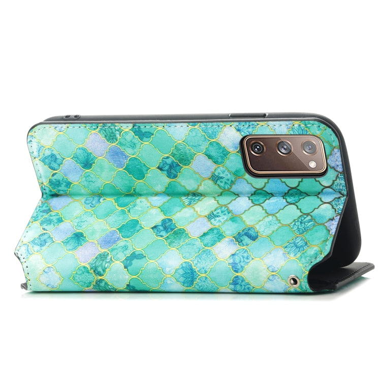 For Samsung Galaxy S20 FE Colorful Magnetic Horizontal Flip PU Leather Case with Holder & Card Slot & Wallet