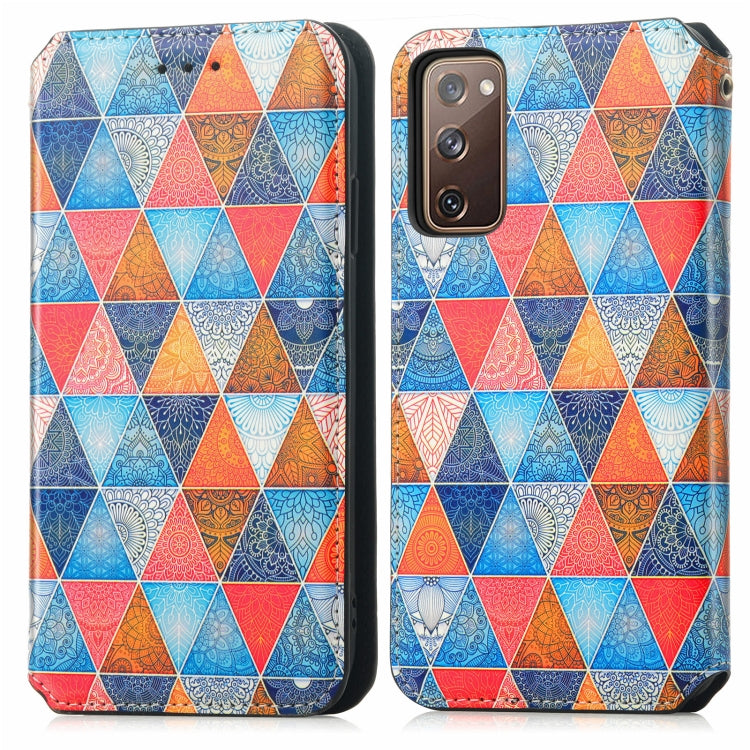 For Samsung Galaxy S20 FE Colorful Magnetic Horizontal Flip PU Leather Case with Holder & Card Slot & Wallet