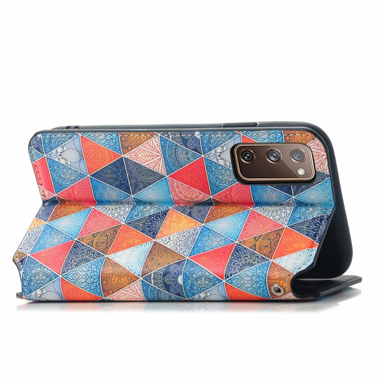 For Samsung Galaxy S20 FE Colorful Magnetic Horizontal Flip PU Leather Case with Holder & Card Slot & Wallet
