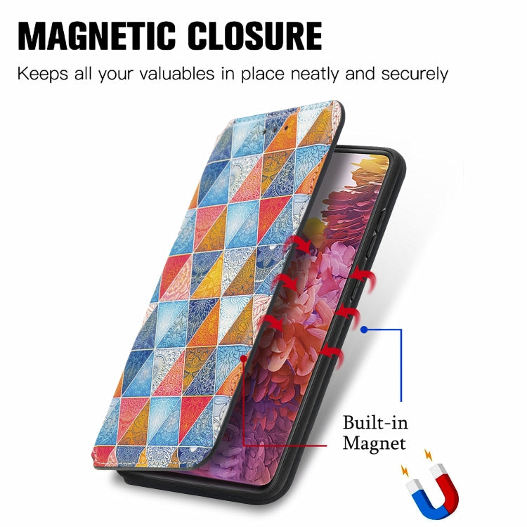 For Samsung Galaxy S20 FE Colorful Magnetic Horizontal Flip PU Leather Case with Holder & Card Slot & Wallet