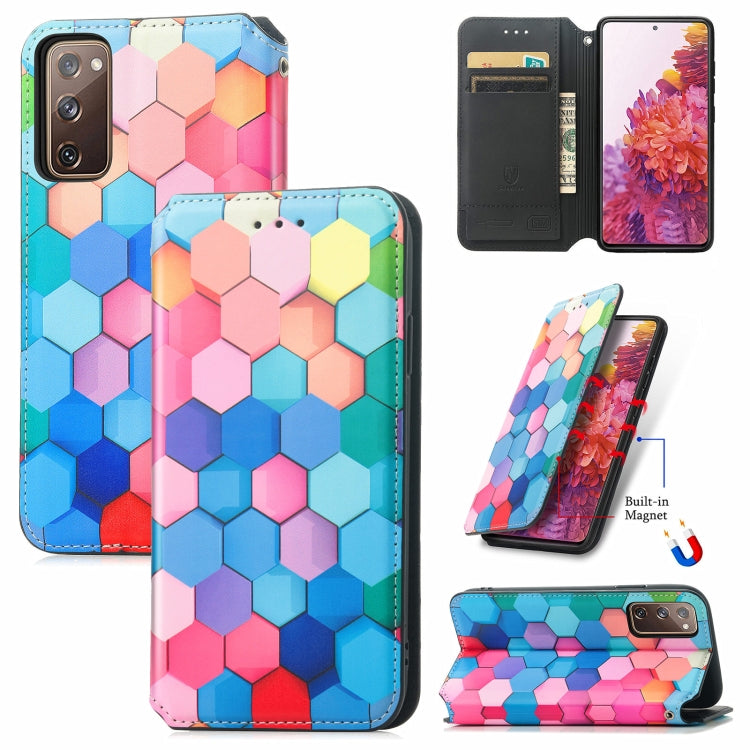 For Samsung Galaxy S20 FE Colorful Magnetic Horizontal Flip PU Leather Case with Holder & Card Slot & Wallet