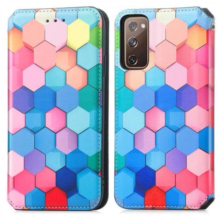 For Samsung Galaxy S20 FE Colorful Magnetic Horizontal Flip PU Leather Case with Holder & Card Slot & Wallet
