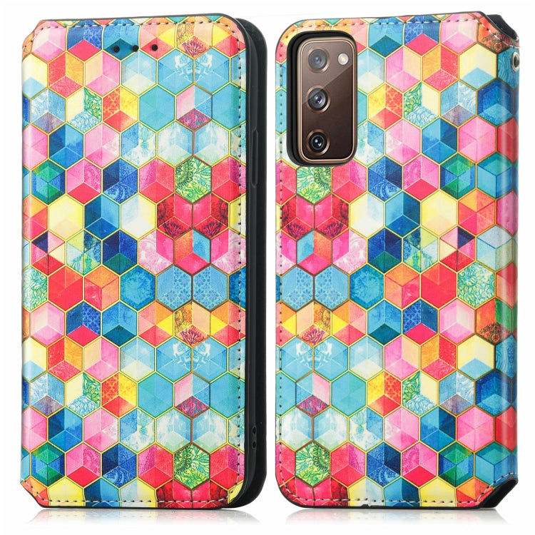 For Samsung Galaxy S20 FE Colorful Magnetic Horizontal Flip PU Leather Case with Holder & Card Slot & Wallet