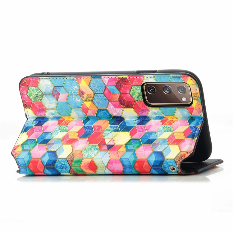 For Samsung Galaxy S20 FE Colorful Magnetic Horizontal Flip PU Leather Case with Holder & Card Slot & Wallet