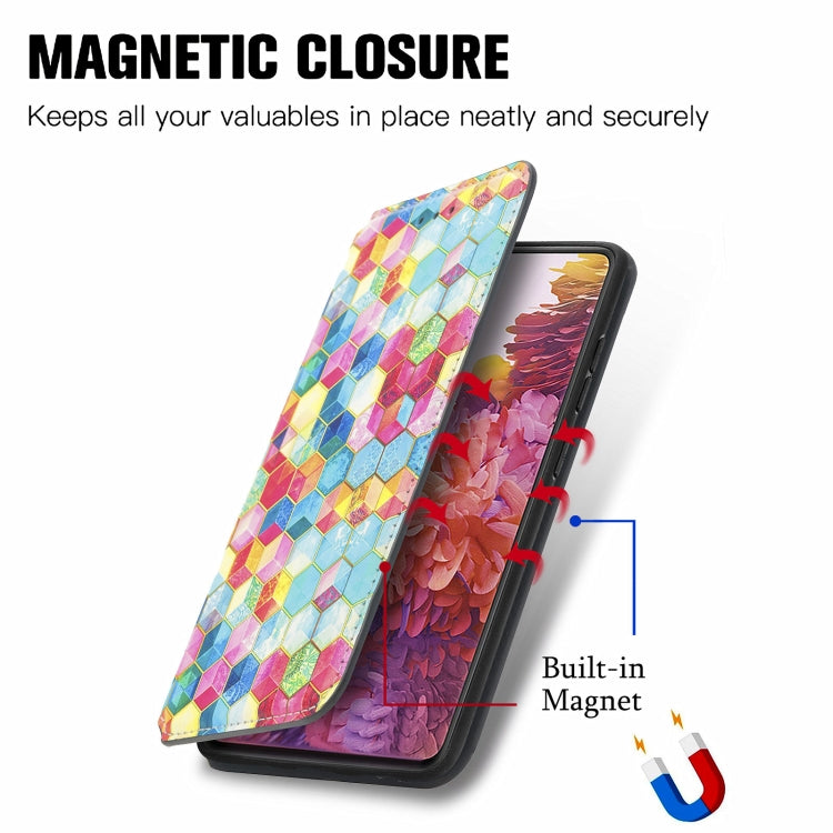For Samsung Galaxy S20 FE Colorful Magnetic Horizontal Flip PU Leather Case with Holder & Card Slot & Wallet
