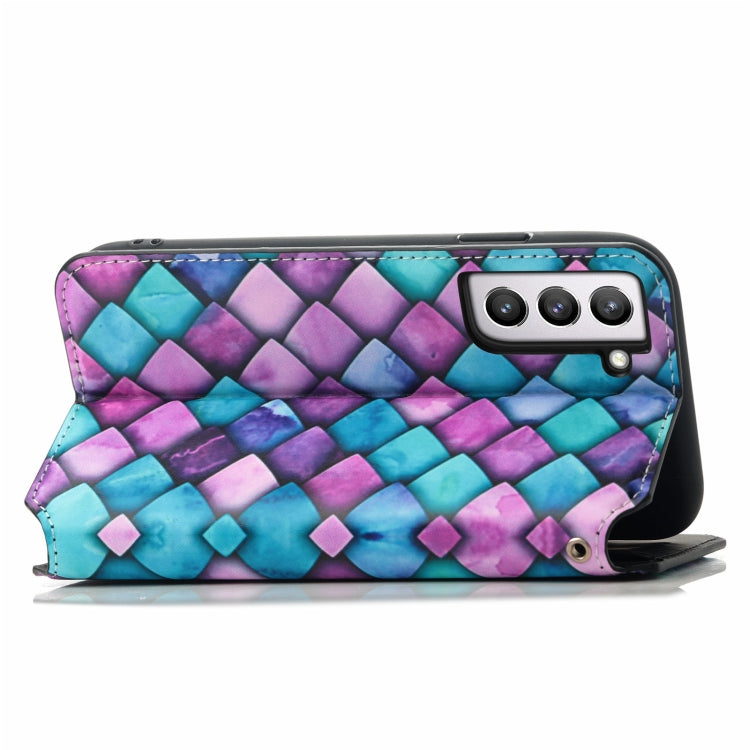For Samsung Galaxy S21 FE Colorful Magnetic Horizontal Flip PU Leather Case with Holder & Card Slot & Wallet