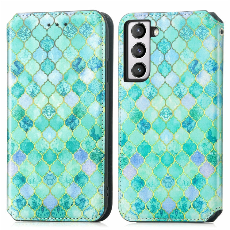 For Samsung Galaxy S21 FE Colorful Magnetic Horizontal Flip PU Leather Case with Holder & Card Slot & Wallet