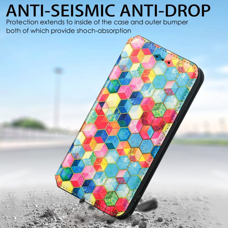 For Samsung Galaxy S21 FE Colorful Magnetic Horizontal Flip PU Leather Case with Holder & Card Slot & Wallet