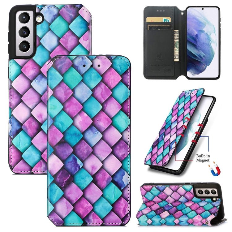For Samsung Galaxy S21+ 5G Colorful Magnetic Horizontal Flip PU Leather Case with Holder & Card Slot & Wallet