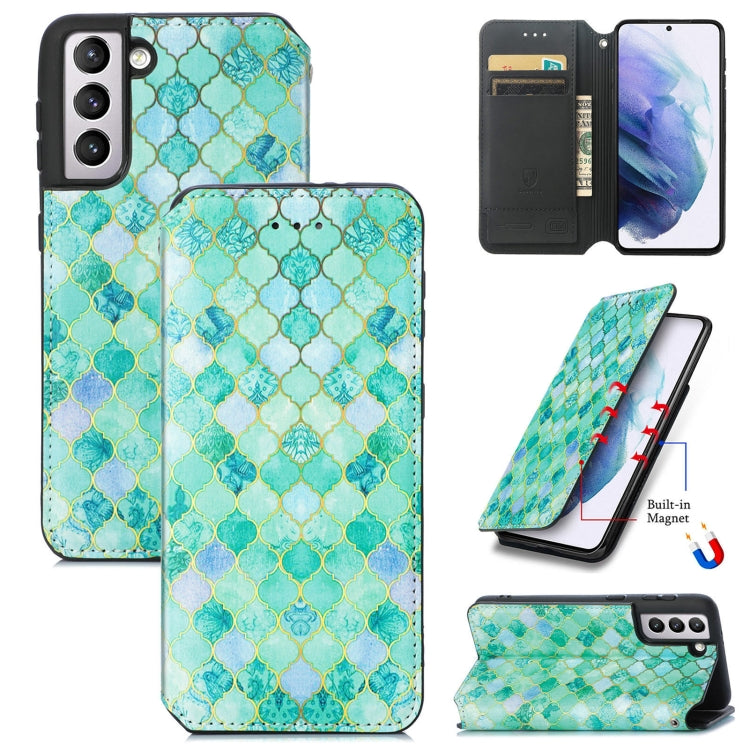 For Samsung Galaxy S21+ 5G Colorful Magnetic Horizontal Flip PU Leather Case with Holder & Card Slot & Wallet