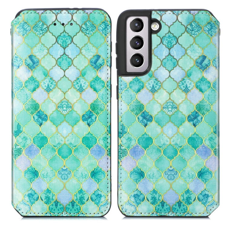For Samsung Galaxy S21+ 5G Colorful Magnetic Horizontal Flip PU Leather Case with Holder & Card Slot & Wallet