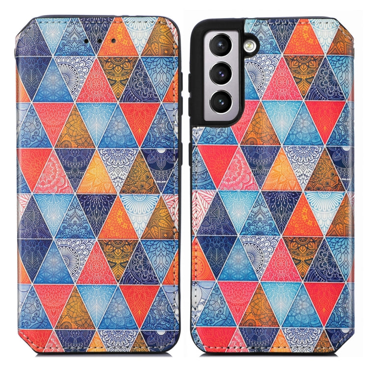 For Samsung Galaxy S21+ 5G Colorful Magnetic Horizontal Flip PU Leather Case with Holder & Card Slot & Wallet