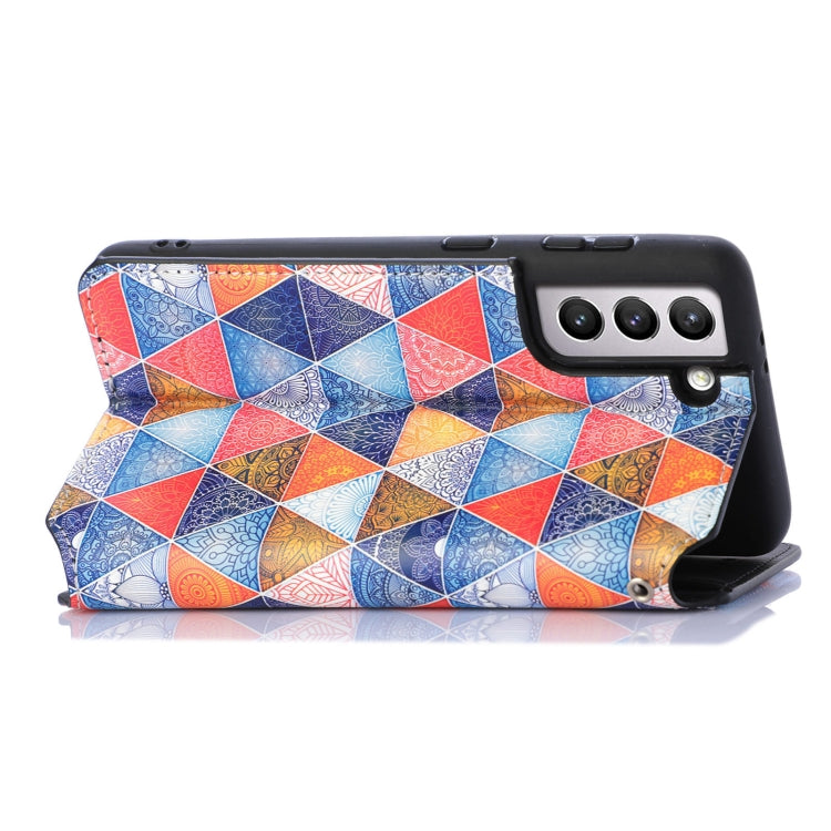 For Samsung Galaxy S21+ 5G Colorful Magnetic Horizontal Flip PU Leather Case with Holder & Card Slot & Wallet