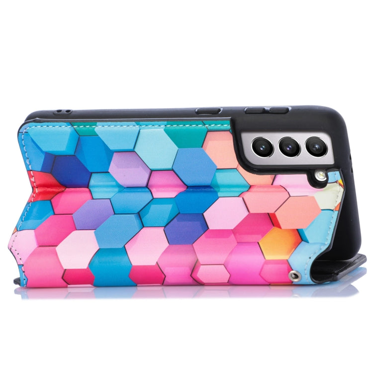 For Samsung Galaxy S21+ 5G Colorful Magnetic Horizontal Flip PU Leather Case with Holder & Card Slot & Wallet