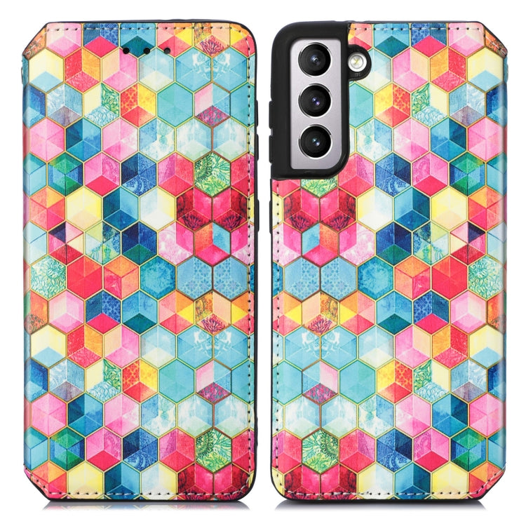 For Samsung Galaxy S21+ 5G Colorful Magnetic Horizontal Flip PU Leather Case with Holder & Card Slot & Wallet