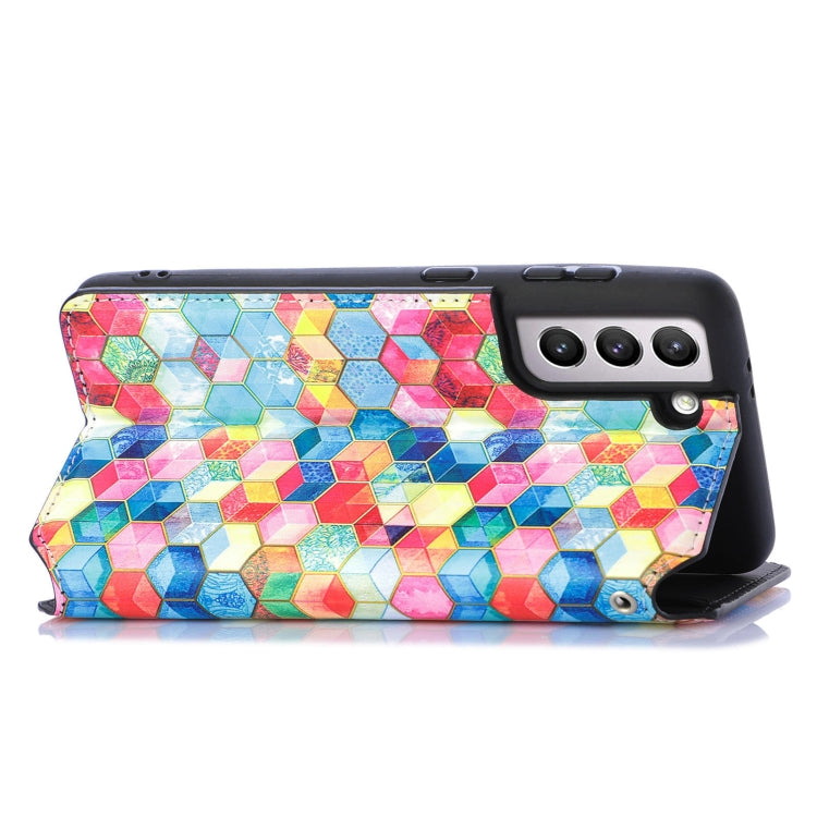 For Samsung Galaxy S21+ 5G Colorful Magnetic Horizontal Flip PU Leather Case with Holder & Card Slot & Wallet