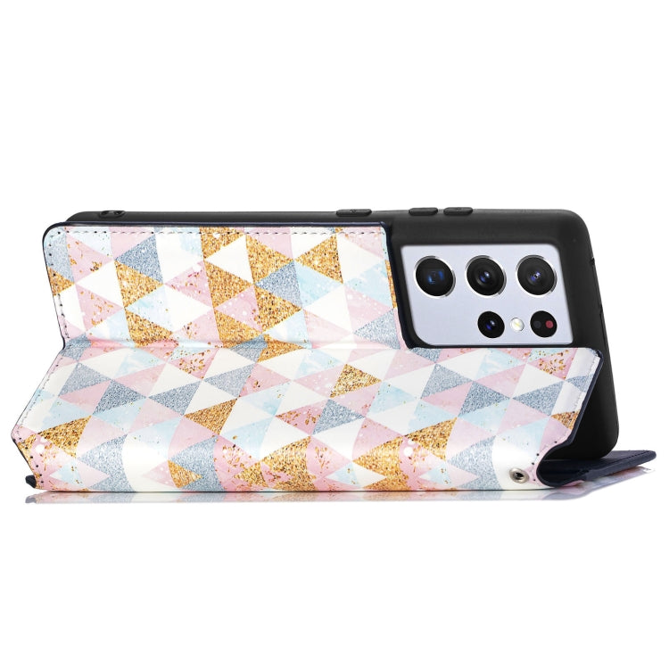 For Samsung Galaxy S21 Ultra 5G Colorful Magnetic Horizontal Flip PU Leather Case with Holder & Card Slot & Wallet