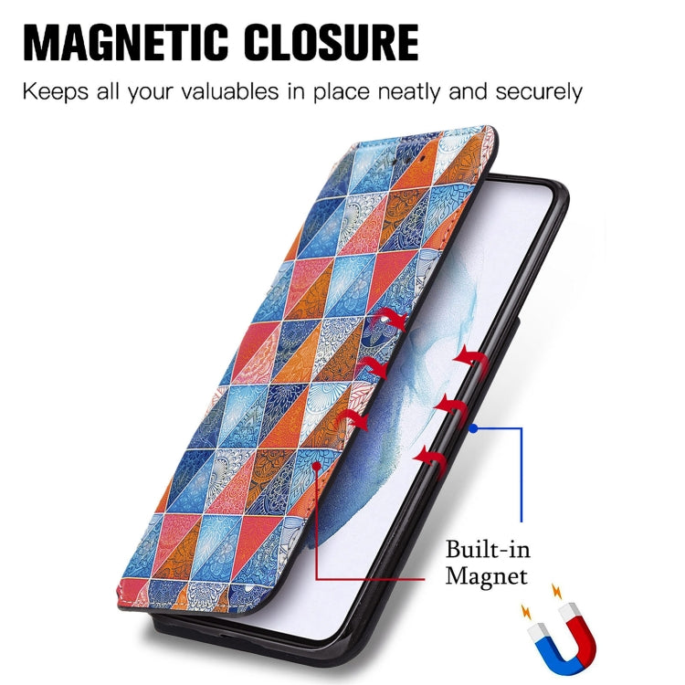 For Samsung Galaxy S21 Ultra 5G Colorful Magnetic Horizontal Flip PU Leather Case with Holder & Card Slot & Wallet
