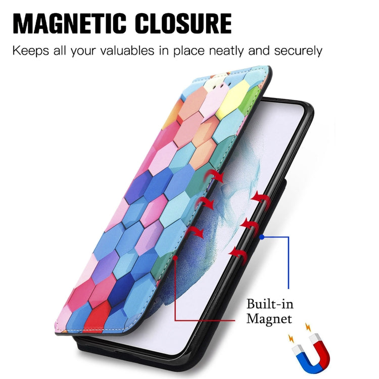 For Samsung Galaxy S21 Ultra 5G Colorful Magnetic Horizontal Flip PU Leather Case with Holder & Card Slot & Wallet