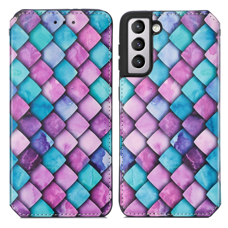 For Samsung Galaxy S21 5G Colorful Magnetic Horizontal Flip PU Leather Case with Holder & Card Slot & Wallet