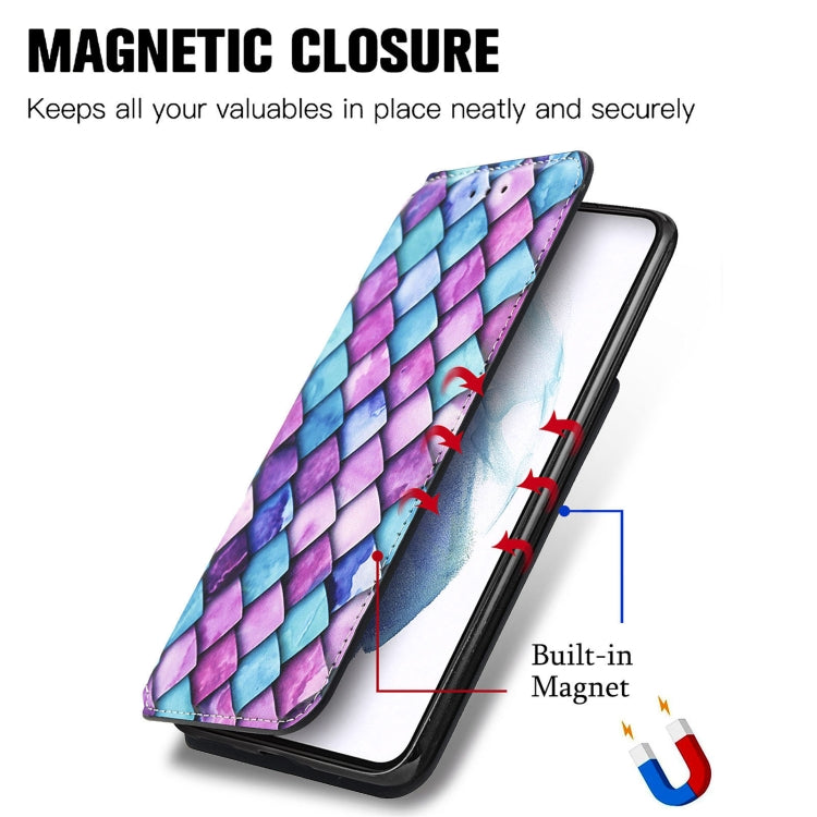 For Samsung Galaxy S21 5G Colorful Magnetic Horizontal Flip PU Leather Case with Holder & Card Slot & Wallet