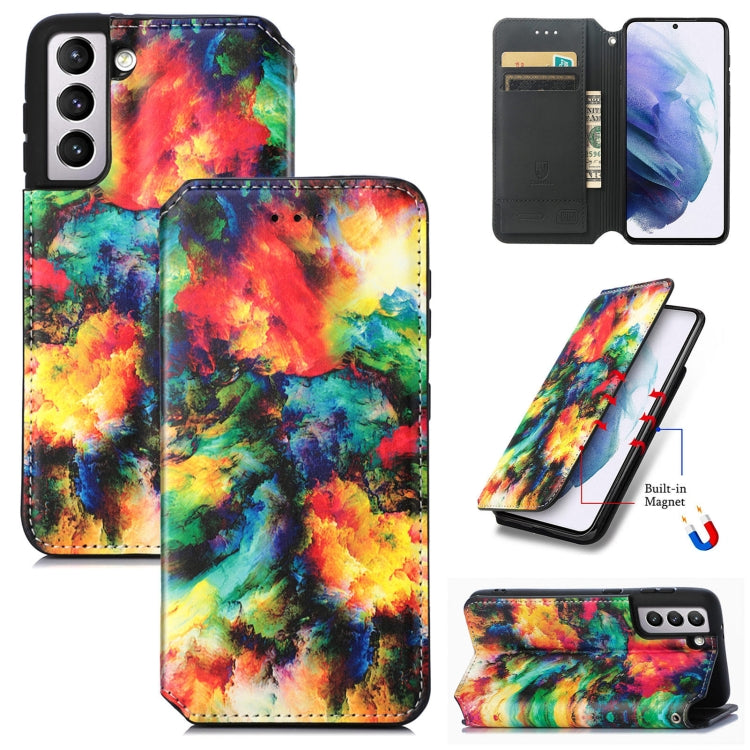For Samsung Galaxy S21 5G Colorful Magnetic Horizontal Flip PU Leather Case with Holder & Card Slot & Wallet