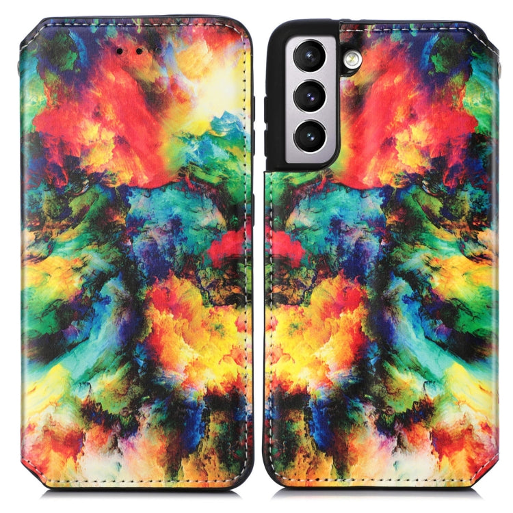 For Samsung Galaxy S21 5G Colorful Magnetic Horizontal Flip PU Leather Case with Holder & Card Slot & Wallet