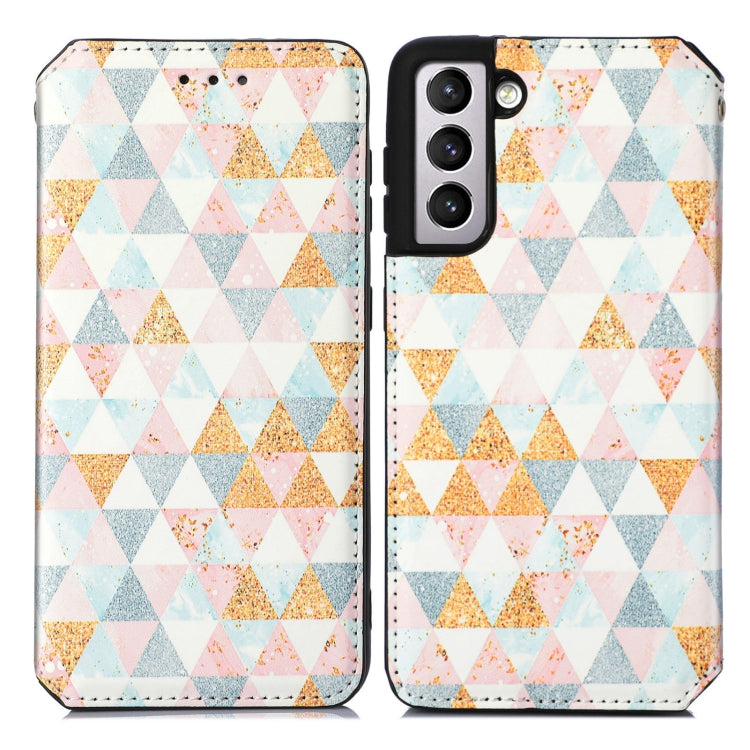 For Samsung Galaxy S21 5G Colorful Magnetic Horizontal Flip PU Leather Case with Holder & Card Slot & Wallet