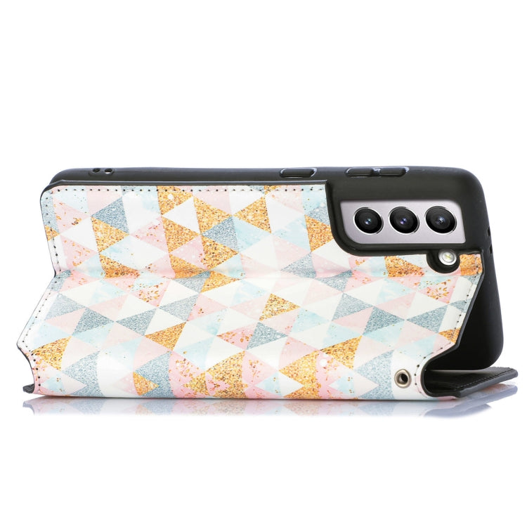 For Samsung Galaxy S21 5G Colorful Magnetic Horizontal Flip PU Leather Case with Holder & Card Slot & Wallet