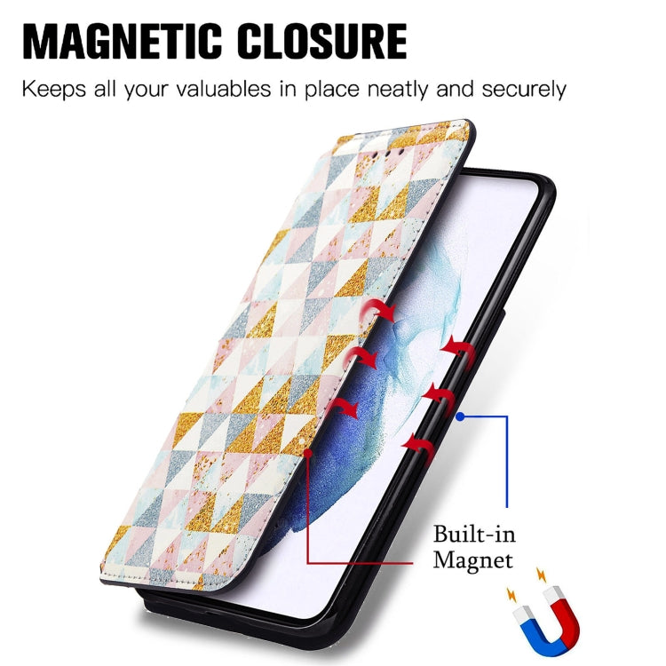 For Samsung Galaxy S21 5G Colorful Magnetic Horizontal Flip PU Leather Case with Holder & Card Slot & Wallet
