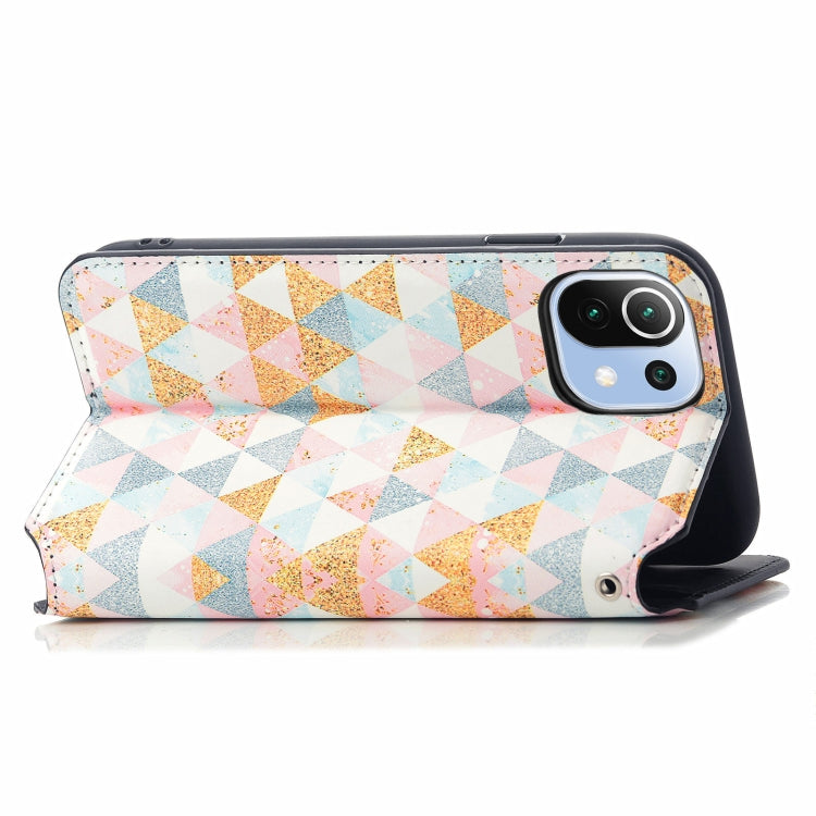 For Xiaomi Mi 11 Lite Colorful Magnetic Horizontal Flip PU Leather Case with Holder & Card Slot & Wallet