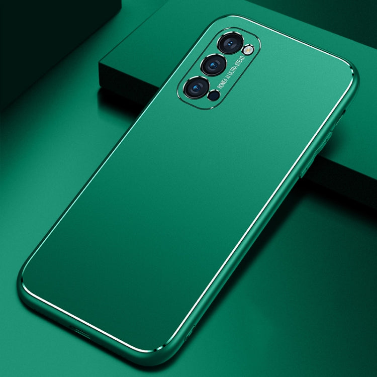 For OPPO Reno4 Pro Cool Frosted Metal TPU Shockproof Case