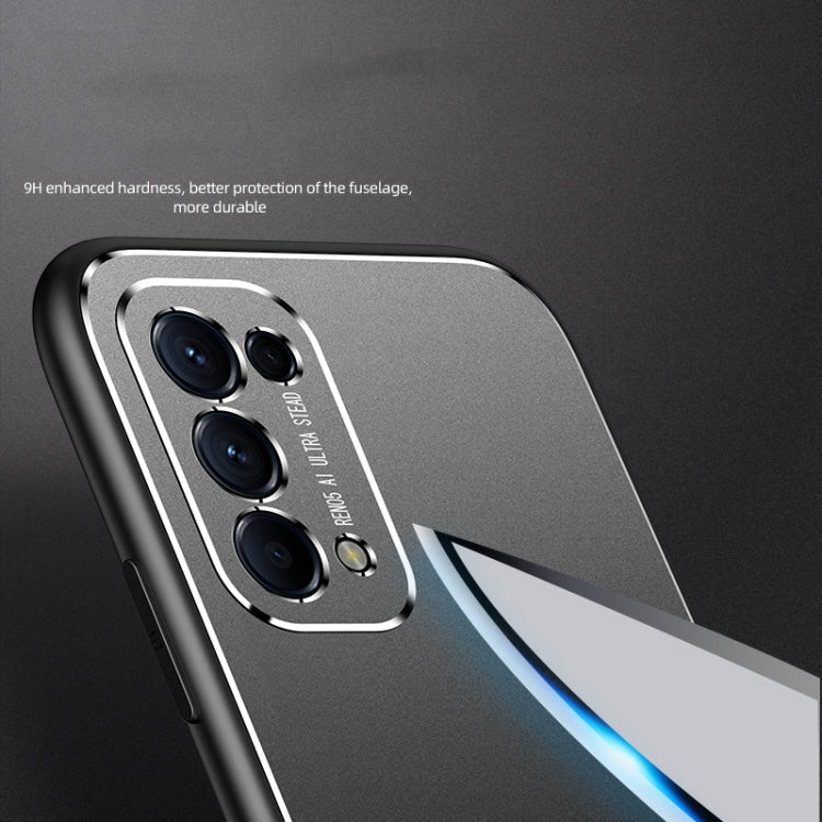 For OPPO Reno5 Pro Cool Frosted Metal TPU Shockproof Case