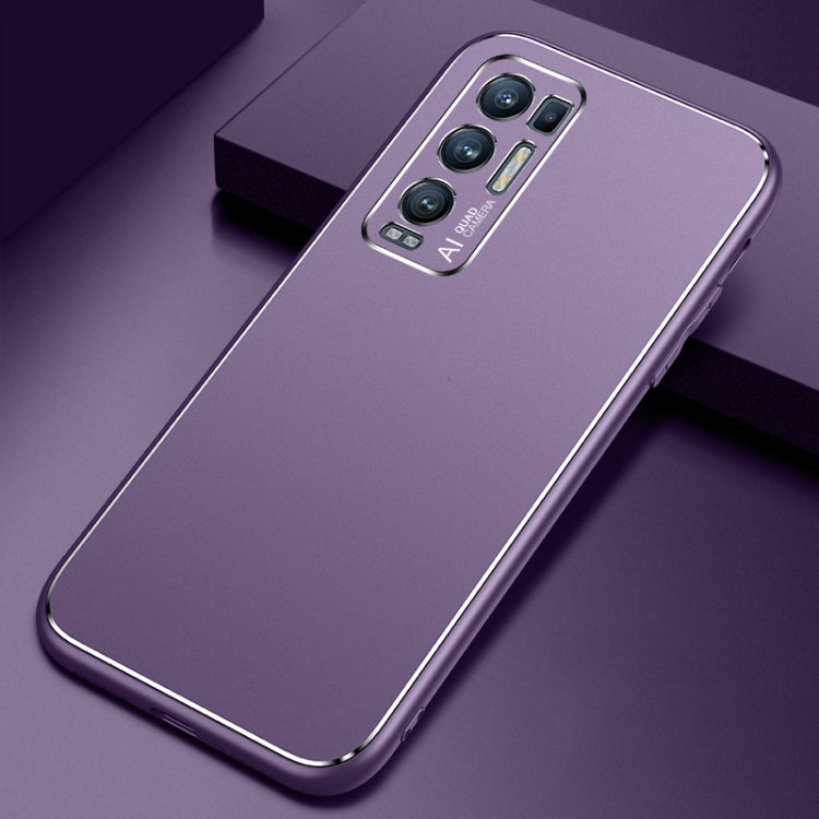 For OPPO Reno5 Pro+ Cool Frosted Metal TPU Shockproof Case