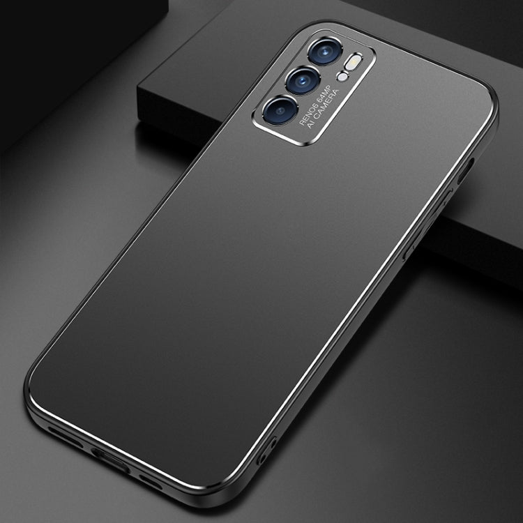 For OPPO Reno6 Cool Frosted Metal TPU Shockproof Case