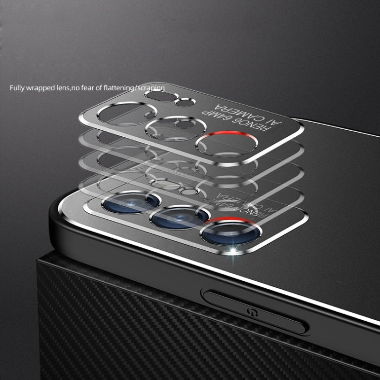 For OPPO Reno6 Cool Frosted Metal TPU Shockproof Case