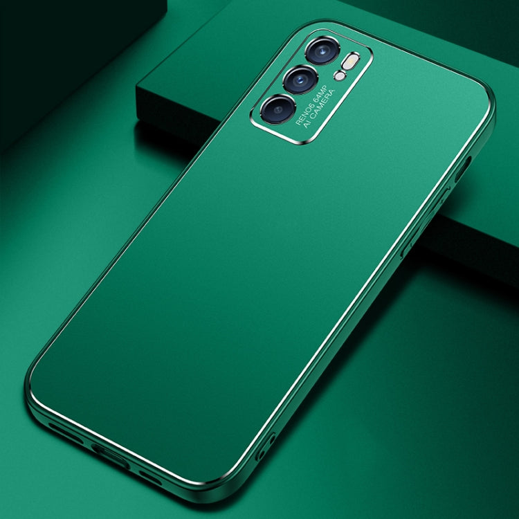 For OPPO Reno6 Cool Frosted Metal TPU Shockproof Case