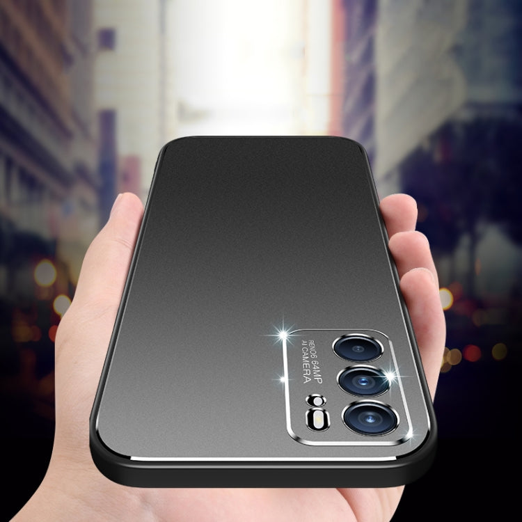 For OPPO Reno6 Cool Frosted Metal TPU Shockproof Case